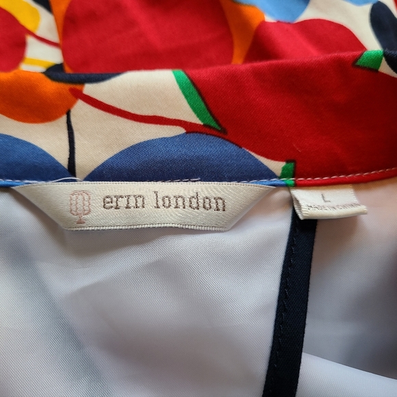 Erin London, Woman's Long Sleeve Blazer, Size: Large Color: Flower Pattern - Picture 14 of 16